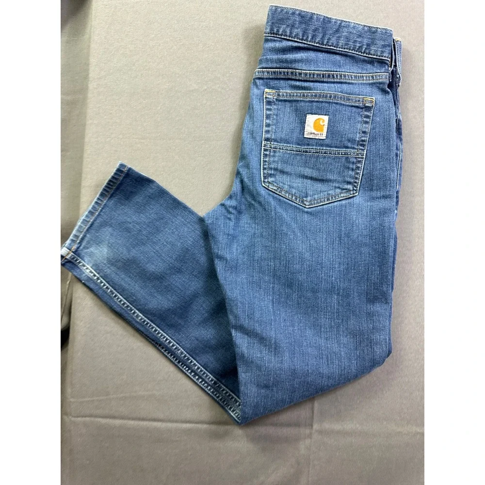 Carhartt Relaxed Fit Straight Leg Jeans Men's 31x30 Medium Wash Blue Denim - Picture 1 of 14
